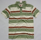 2015 Stripes Polo Neck 100% Cotton Men's Fashion T-Shirt