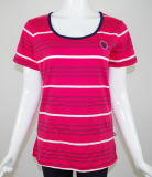 Lady's Stripe Yarn Dyed Cotton T-Shirt