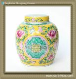 Ryqq34 7.5inch Hand Painted Floral Melon Jar