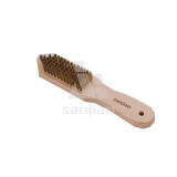 The Newest Japan Style Brass Wire Brush with Wooden Handle, Brush Steel Wire Brush Cleaning Brush (SJIE3091)