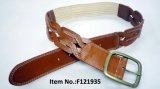 Brown Woven PU Belt