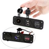 GPS Phone USB Charger 12V/24V Dual Car Cigarette Lighter Socket&Voltmeter W1