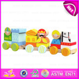 2015 New Invention Kids Wooden Toy Blocks Train Set, Children 18PCS Wooden Toy Train, Educational Wooden Toys Cargo Train W05c013