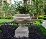 White Marble Stone Garden Flower Pot Sculpture