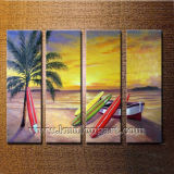 Tropical Coconut Tree Seascape/Landscape Oil Painting (KLLA4-0009)