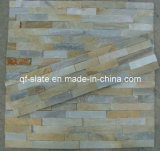 Hebei P014 Yellow- Beige Stacked Slate Tiles for Decorative Stone