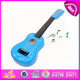 Baby Musical Instrument, Children Toy Wooden Guitar Musical Toy, Beautiful Wood Baby Music Toys 3D Guitar Toys with Music W07h035