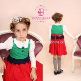 Green and Red Sleeveless Round-Neck Children Garment (320#)