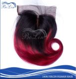 Popular Bangs Lace Closure Body Wave Silk Closure Brazilian with Middle Part