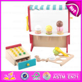 2015 Educational Toys Wooden Shop, Lovely Pretend Play Kids Wooden Ice Cream Shop Toy, Role Play Set Ice Cream Shop Toy W10A022