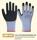 10g High Grade T/C Liner, Latex Coated Crinkle Finish, Blue Gloves, Black Latex