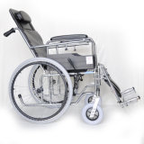 High Back Half Recline Steel Manual Wheelchair