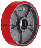 100mm Red PU on Iron Core Forklift Wheel
