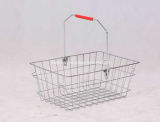 Plastic Handle Wire Metal Shopping Basket