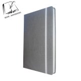 A5 Grey Notebooks Paper with Grey Elastic Band, Hardcover Notepads for School Students