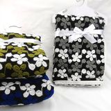 Baby Blanket-Embroidered Fleece with Sherpa-Flower