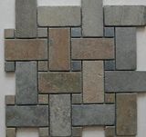 Slate Mosaic Slate, Slate Flagstone, Slate on Mesh, Natural Slate Wall Panel/Cultured Stone/Ledgestone