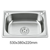 Hot-Sale One Piece Ss201 Stainless Steel Single Bowl Kitchen Sink (YX5338)