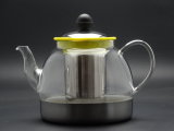 900ml Glass Teapot (made of borosilicate glass 3.3) with Steel Lid and Infuser