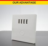 4 Ports 5V/4.8A High Power USB Charging Switch Wall Socket