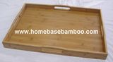 Bamboo Tea Food Coffee Fruit Serving Tray Tableware Storage Organizer Hb411