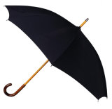Wooden Handle Black Straight Umbrella (BD-01)