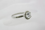White Round Crystal Diamond Copper Jewelry Ring (NJB_0098)