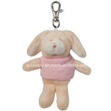 Rabbit Keychain Stuffed and Plush Toy with Different Color Clothes (GT-006884)