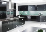 High Glossy Black Finish MDF Lacquer Kitchen Cabinet