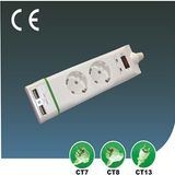 Two Ways European Outlet Extension Socket with USB
