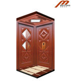 Safety Glass Villa Elevator with Import Wooden Color Steel Plate