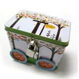 Car Shape Tin Box with Lock for Cookie Packaging