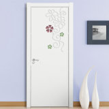 Oppein Beautiful Flower White Lacquer Wooden Interior Door (MSPD21)