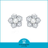 Elegant Floral Silver Earring Jewellery for Free Sample (E-0105)