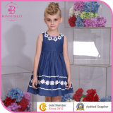 Latest Dress, Blue Cotton Jean Summer Embroidery Floral Kids Clothes