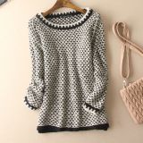 Ladies Acrylic/Cotton/Wool Knitted Fashion Sweater