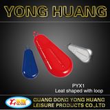 Fishing Lead Sinker Fishing Tackle Leaf Shaped with Loop