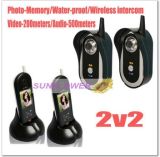 500 Meters Wireless Video/Audio Color Doorphone Intercom Systems/Door Bells (2 indoor units+2 outdoor units)
