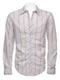 Men's Long Sleeve Cotton Stripe Casual Shirt