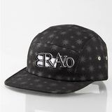 Customize Plain Black 5 Panel Flat Camo Caps Wool