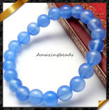 Malaysia Jade Bracelets, Dyed Blue Jade Beads Bracelet Wholesale (LW081)