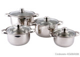 8PCS Stainless Steel Tableware with Glass Lid (KG08A006)
