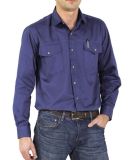 Men's Cotton Farbric Long Sleeve Two Pocket Shirts
