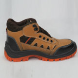Brown Genuine Leather Safety Shoes.