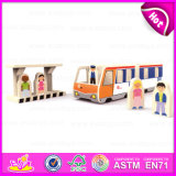 2015 Promotional Wooden Bus Stop Toy for Kid, Mini Bus Stop Building Blocks Toy, Educational Role Pley Bus Stop Wooden Toy W04b019