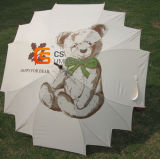 Double Little Bear Straight Umbrella by White Cover (YSS0005)
