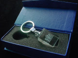 Crystal 3D Laser Key Chain With/without LED Light (OEM-FSKC-003)