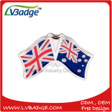 UK&New Zealand Flag Custom Metal Lapel Pin Badge
