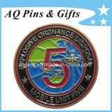 Challenge Coin with Soft Enamel in Antique Bronze