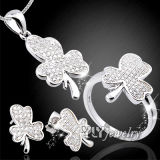 Fashion Flowers Silver Jewellery Set (YS-0561)